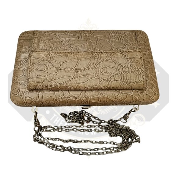 Vintage Sexy Sleek Slim Long Removeable Chain Faux Crocodile Skin Wallet. - Picture 4 of 14